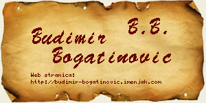 Budimir Bogatinović vizit kartica